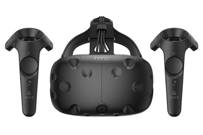 vive vr headset and controllers