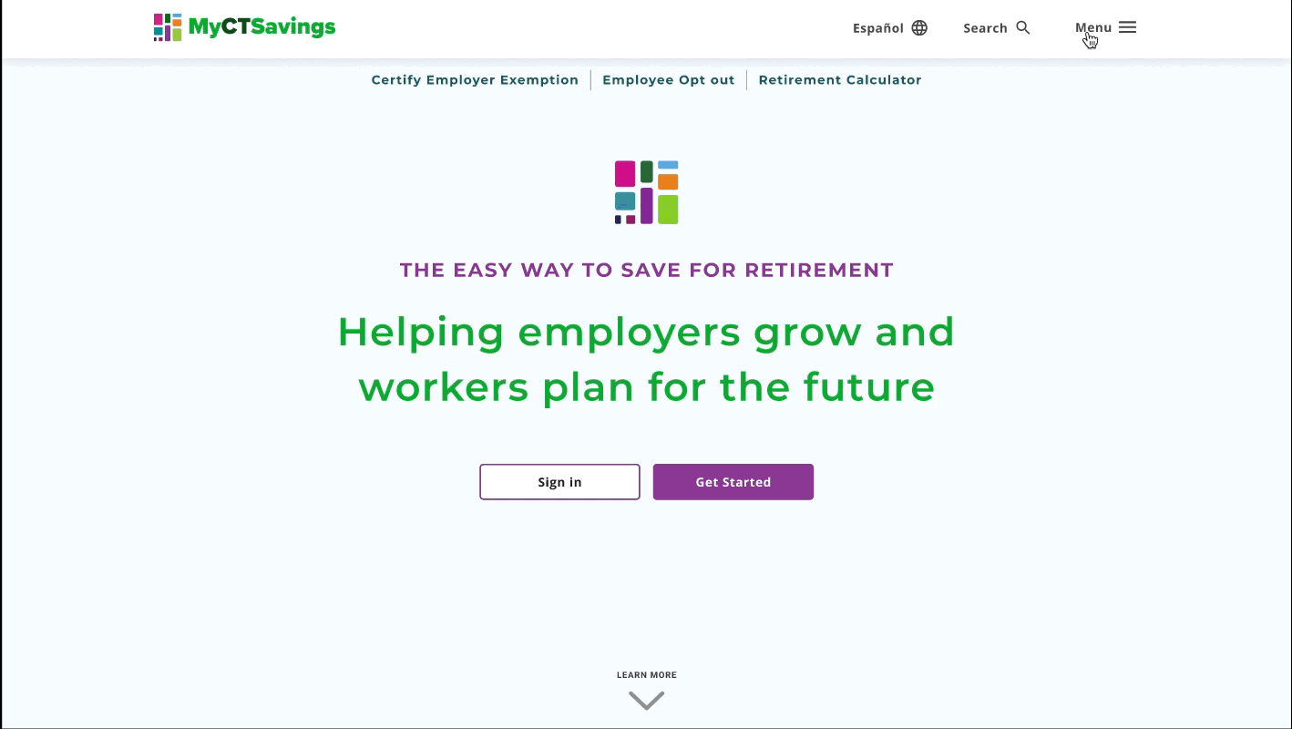 MyCTSavings Website Home Page